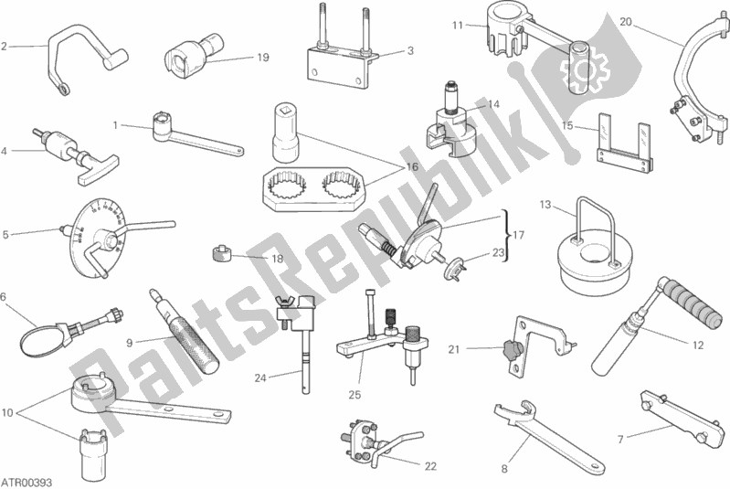 Todas las partes para Herramientas De Servicio De Taller (motor) de Ducati Hypermotard 950 SP USA 2020